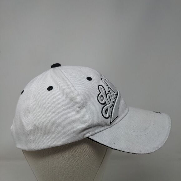 Las Vegas Strapback Hat White One Size Embroidered 6 Panel Lanza - Picture 4 of 9